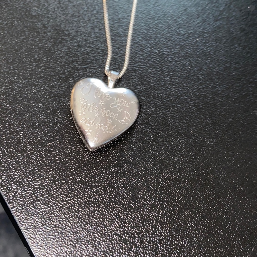 “I love you to the moon and back” Heart Locket